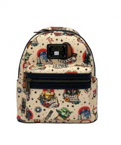 Modern Pinup Loungefly Star Wars Cream Tattoo Mini Backpack DEFECTIVE #212