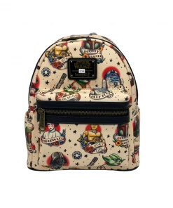 Modern Pinup Loungefly Star Wars Cream Tattoo Mini Backpack DEFECTIVE #214