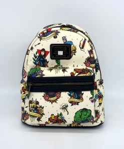 Modern Pinup Loungefly Marvel Tattoo Flash Mini Backpack DEFECTIVE #227 Defective Markdowns