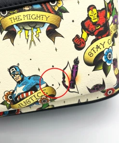 Modern Pinup Defective Markdowns Loungefly Marvel Tattoo Flash Mini Backpack DEFECTIVE #229