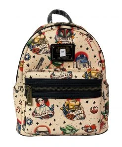Modern Pinup Loungefly Star Wars Flash Tattoo Mini Backpack #19 DEFECTIVE (Bad Pattern Placement) Defective Markdowns