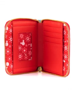 Modern Pinup Loungefly Disney Mickey Minnie Snowman AOP Zip Around Wallet Wallets