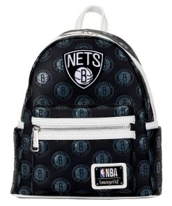Modern Pinup Loungefly NBA Brooklyn Nets Debossed Logo Mini Backpack