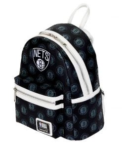 Modern Pinup Loungefly NBA Brooklyn Nets Debossed Logo Mini Backpack