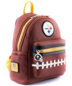 Modern Pinup Official Shop 26 Modern Pinup Loungefly NFL Pittsburgh Steelers Pigskin Logo Mini Backpack