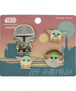 Modern Pinup Loungefly Star Wars Mandalorian The Child Baby Yoda 4 Piece Pin Set Pins