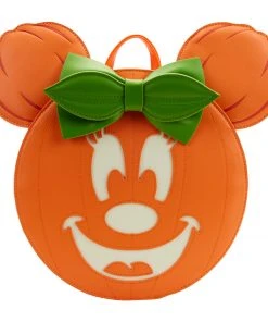 Modern Pinup Loungefly Disney Glow Face Minnie Pumpkin Mini Backpack Waitlist