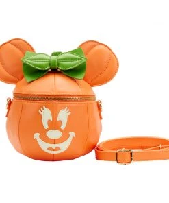 Modern Pinup Loungefly Disney Glow Face Pumpkin Minnie Figural Crossbody Bag Waitlist