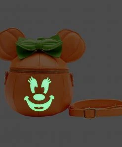 Modern Pinup Loungefly Disney Glow Face Pumpkin Minnie Figural Crossbody Bag Waitlist