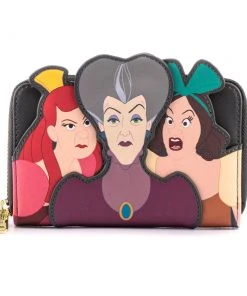 Modern Pinup Loungefly Disney Villains Scene Evil Stepmother And Step Sisters Zip Around Wallet
