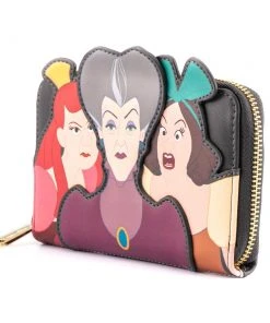 Modern Pinup Loungefly Disney Villains Scene Evil Stepmother And Step Sisters Zip Around Wallet