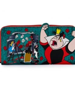 Modern Pinup Loungefly Disney Villains Scene Series Queen Of Hearts Zip Around Wallet Wallets