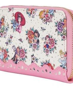 Modern Pinup Wallets Loungefly Disney Princess Tattoo AOP Zip Around Wallet