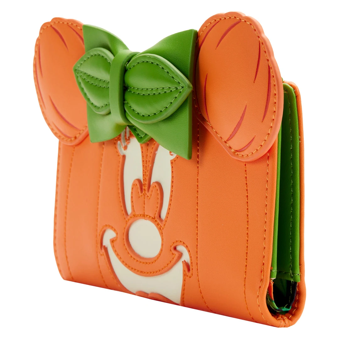 Modern Pinup Loungefly Disney Glow Face Pumpkin Minnie Flap Wallet 3 Modern Pinup Loungefly Disney Glow Face Pumpkin Minnie Flap Wallet