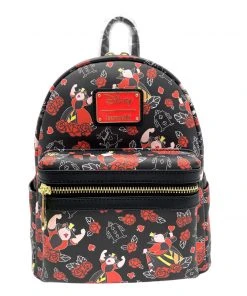 Modern Pinup Exclusive Loungefly Alice In Wonderland Queen Of Hearts AOP Mini Backpack