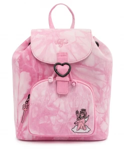 Modern Pinup Loungefly Valfre Pink Acid Wash Denim Angel Backpack Bags