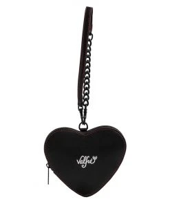 Modern Pinup Wallets Loungefly Valfre Black Heart Shape Coinbag Wristlet